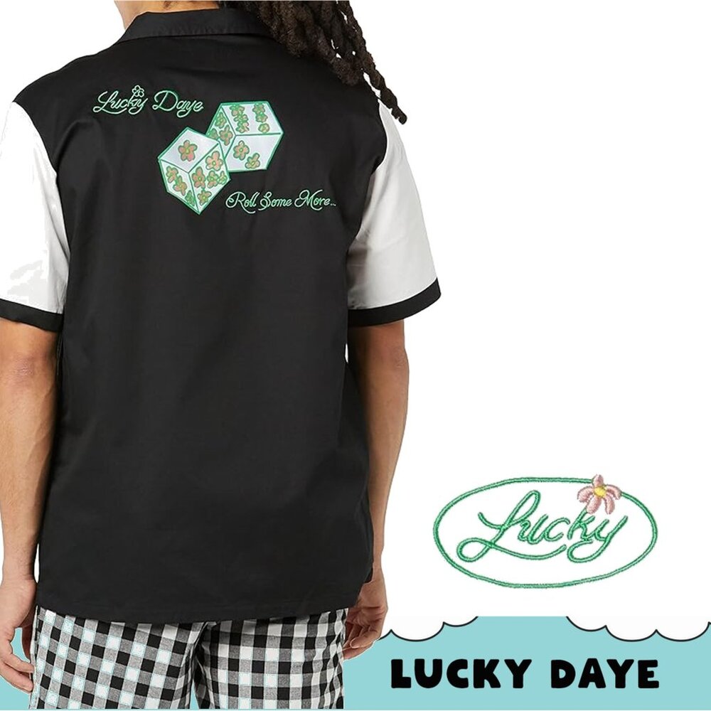 LUCKY DAYE "Roll Some More" Button-up Bowling-Style shirt 🍀 NEW!!! - Picture 9 of 13
